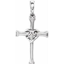 Load image into Gallery viewer, .025 CT Diamond Cross with Heart Pendant