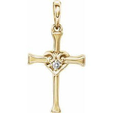 Load image into Gallery viewer, .025 CT Diamond Cross with Heart Pendant