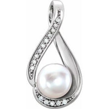 Load image into Gallery viewer, Freshwater Cultured Pearl & .04 CTW Diamond Pendant