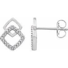 Load image into Gallery viewer, 1/10 CTW Diamond Geometric Earrings