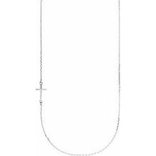 Load image into Gallery viewer, Off-Center Sideways Cross 16" Necklace