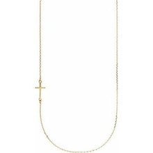 Load image into Gallery viewer, Off-Center Sideways Cross 16" Necklace