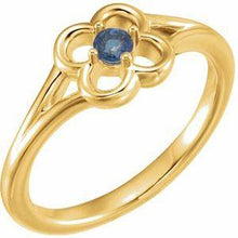 Load image into Gallery viewer, Blue Sapphire Youth Flower Ring