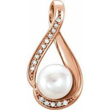 Load image into Gallery viewer, Freshwater Cultured Pearl & .04 CTW Diamond Pendant
