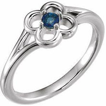 Load image into Gallery viewer, Blue Sapphire Youth Flower Ring