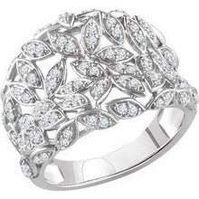 Load image into Gallery viewer, 1/2 CTW Diamond Leaf Ring