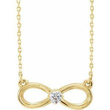 Load image into Gallery viewer, 1/10 CT Diamond Infinity-Inspired 16-18" Necklace