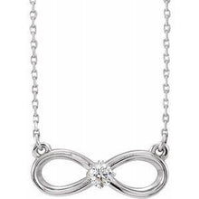 Load image into Gallery viewer, 1/10 CT Diamond Infinity-Inspired 16-18" Necklace