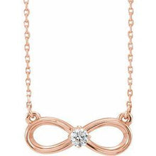 Load image into Gallery viewer, 1/10 CT Diamond Infinity-Inspired 16-18" Necklace
