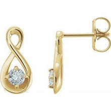 Load image into Gallery viewer, 1/5 CTW Diamond Infinity-Inspired Earrings