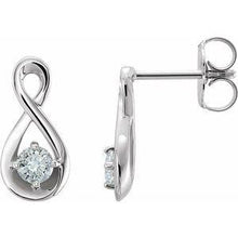 Load image into Gallery viewer, 1/5 CTW Diamond Infinity-Inspired Earrings