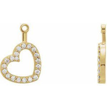 Load image into Gallery viewer, 1/5 CTW Diamond Heart Earring Jackets