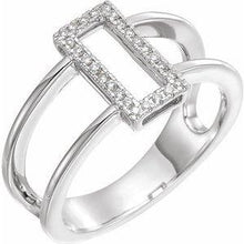 Load image into Gallery viewer, .10 CTW Rectangle Geometric Diamond Ring