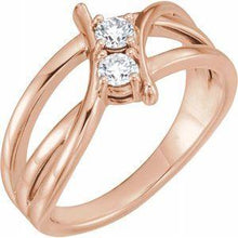Load image into Gallery viewer, 1 CTW Diamond Two-Stone Ring
