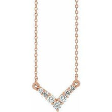 Load image into Gallery viewer, 1/3 CTW Diamond "V" 16-18" Necklace