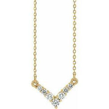 Load image into Gallery viewer, 1/3 CTW Diamond "V" 16-18" Necklace