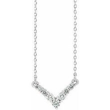 Load image into Gallery viewer, 1/3 CTW Diamond "V" 16-18" Necklace