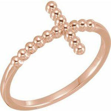 Load image into Gallery viewer, Beaded Sideways Cross Ring