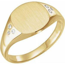 Load image into Gallery viewer, .05 CTW Diamond 10.87x10.26 mm Oval Signet Ring