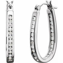 Load image into Gallery viewer, 1/4 CTW Diamond Inside-Outside 13 mm Hoop Earrings