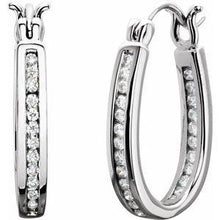 Load image into Gallery viewer, 1/4 CTW Diamond Inside-Outside 13 mm Hoop Earrings