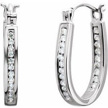 Load image into Gallery viewer, 1/4 CTW Diamond Inside-Outside 13 mm Hoop Earrings