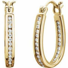 Load image into Gallery viewer, 1/4 CTW Diamond Inside-Outside 13 mm Hoop Earrings