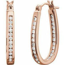 Load image into Gallery viewer, 1/4 CTW Diamond Inside-Outside 13 mm Hoop Earrings