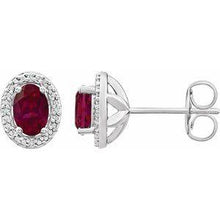 Load image into Gallery viewer, Garnet Mozambique & .025 CTW Diamond Earrings