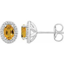 Load image into Gallery viewer, Garnet Mozambique & .025 CTW Diamond Earrings