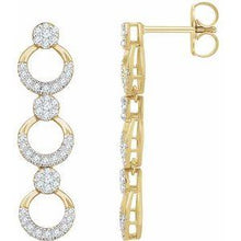 Load image into Gallery viewer, 1/2 CTW Diamond Geometric Dangle Earrings