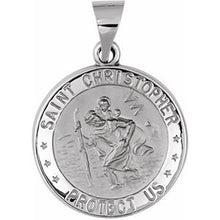 Load image into Gallery viewer, 18 mm Hollow Round St. Christopher Medal