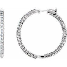 Load image into Gallery viewer, 1 CTW Diamond Inside-Outside Hinged 32.5 mm Hoop Earrings