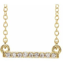 Load image into Gallery viewer, .07 CTW Petite Diamond Bar 16-18" Necklace