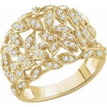 Load image into Gallery viewer, 1/2 CTW Diamond Leaf Ring