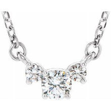 Load image into Gallery viewer, 1/3 CTW Diamond Three-Stone 16-18" Necklace