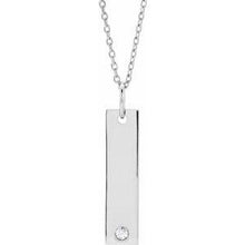 Load image into Gallery viewer, Gold-Plated .03 CT Diamond Bar 16-18" Necklace