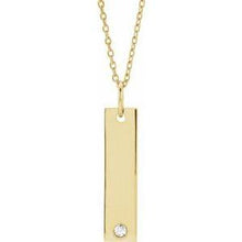 Load image into Gallery viewer, Gold-Plated .03 CT Diamond Bar 16-18" Necklace