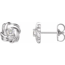 Load image into Gallery viewer, 1/5 CTW Diamond Knot Earrings