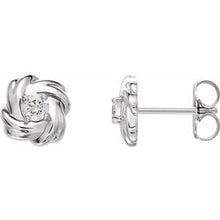 Load image into Gallery viewer, 1/5 CTW Diamond Knot Earrings