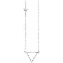 Load image into Gallery viewer, .05 CTW Diamond Triangle 16-18" Necklace