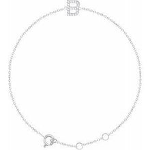 Load image into Gallery viewer, 1/10 CTW Diamond Initial A 6-7" Bracelet