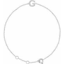 Load image into Gallery viewer, 1/10 CTW Diamond Initial A 6-7" Bracelet