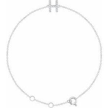 Load image into Gallery viewer, 1/10 CTW Diamond Initial A 6-7" Bracelet