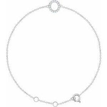 Load image into Gallery viewer, 1/10 CTW Diamond Initial A 6-7" Bracelet