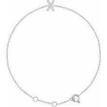 Load image into Gallery viewer, 1/10 CTW Diamond Initial A 6-7" Bracelet