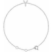 Load image into Gallery viewer, 1/10 CTW Diamond Initial A 6-7" Bracelet
