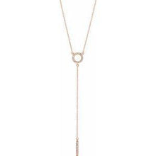 Load image into Gallery viewer, 1/6 CTW Diamond Circle 16-18" Bar Y Necklace