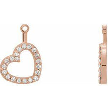 Load image into Gallery viewer, 1/5 CTW Diamond Heart Earring Jackets