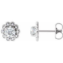 Load image into Gallery viewer, 5/8 CTW Diamond Halo-Style Earrings
